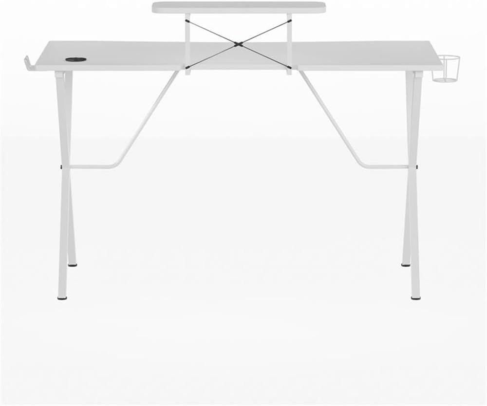 Flash Furniture Mallot Gaming Desk - White Computer Desk - 51.5' Gamers Table with Cup Holder, Headphone Hook, and Monitor/Smartphone Stand