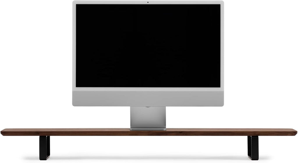 Oakywood Dual Monitor Stand - Handmade in EU - Natural Wood Monitor Stand Riser - Laptop Accessories – 220 lbs (100 kg) Capacity - 41.3'x9' (105x23 cm) – 100% Natural Walnut Wood