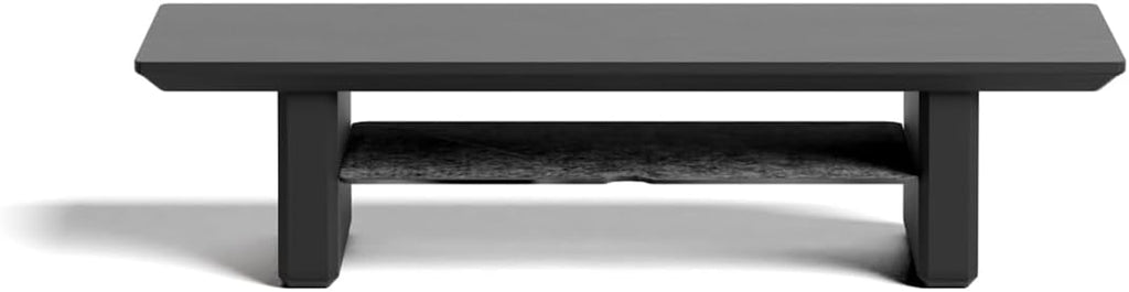 Raico Desk Shelf Setup Mini Monitor Stand, Compact Black Wood Organiser, Ergonomic Home Office Accessory (Black | 18.8 Inches)