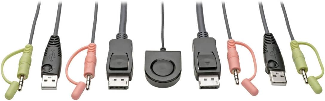 Tripp Lite 2-Port USB DisplayPort Cable KVM Switch W A/V Peripheral Sharing