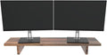 Desky Minimal Monitor Stand – Ergonomic Wood Riser for Single or Dual Monitors, Desk Shelf Organizer to Elevate Screen Height – Natural Walnut Hardwood