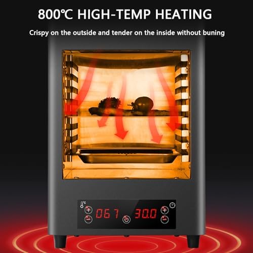 800℃ Electric Steak Broiler - 1700W Indoor Grill with 8 Adjustable Slots, Time & Temperature Control, Stainless Steel for Perfect Steaks, A-220V Kitchen Appliance