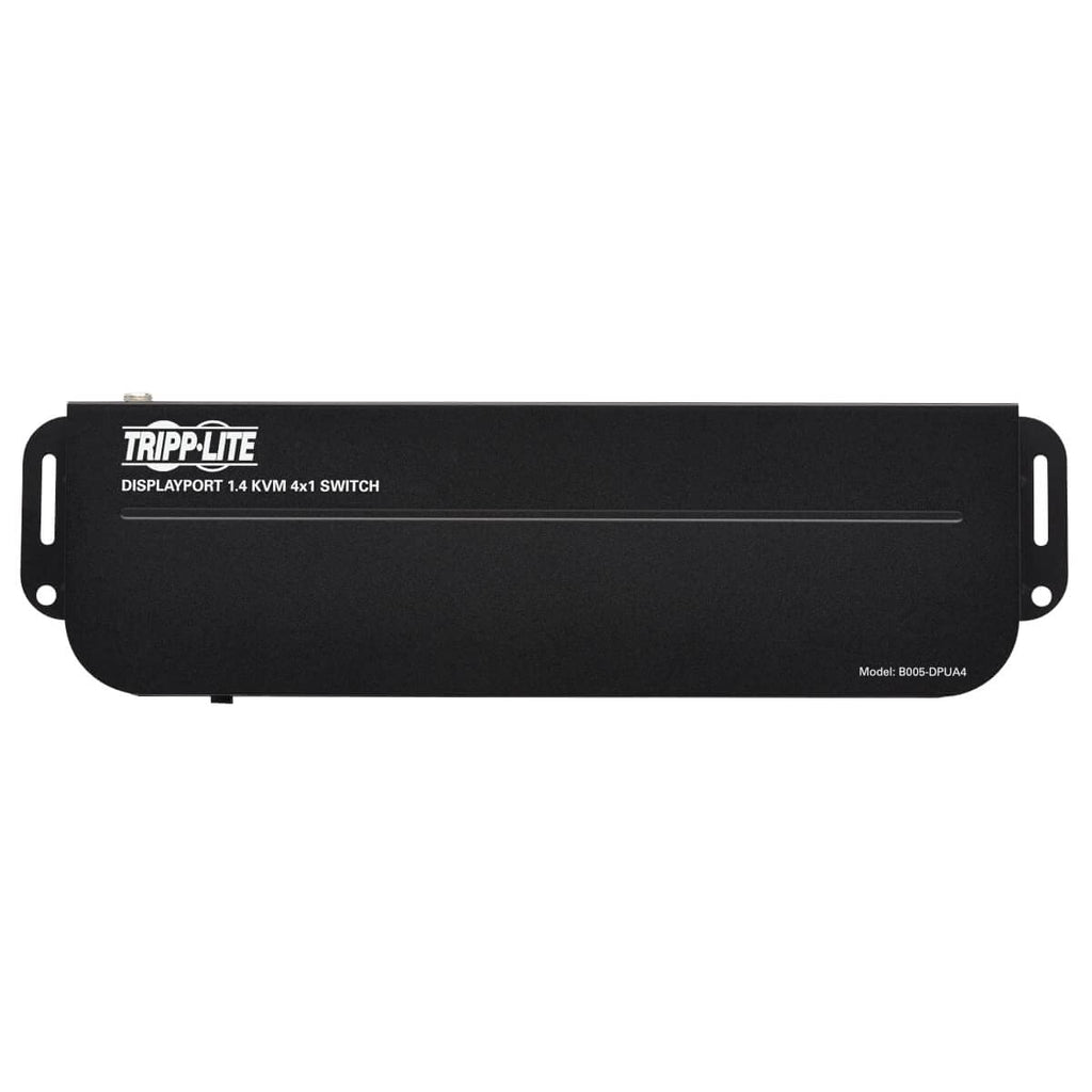 Tripp Lite 4 Port DisplayPort USB KVM Switch, Quad Port DP USB KVM Switch, 4K 60 Hz, HDR, HDCP 2.2, DP 1.4, USB 3.0 Cables, Black (B005-DPUA4)