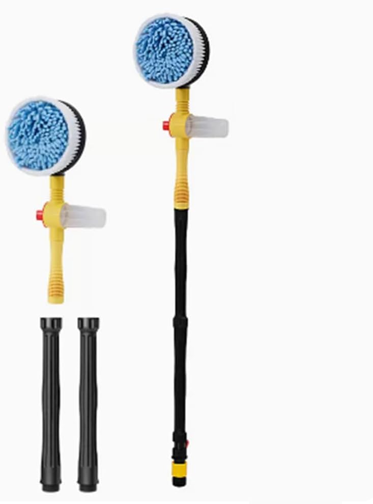 Water Fed Pole Kit Lightweight, Solar Panel Cleaning Brush Rotary Water Supply Pole Brush System, Solar Cleaning Tools Great for Cleaning House Siding, Cars, Trucks, Floors and More.