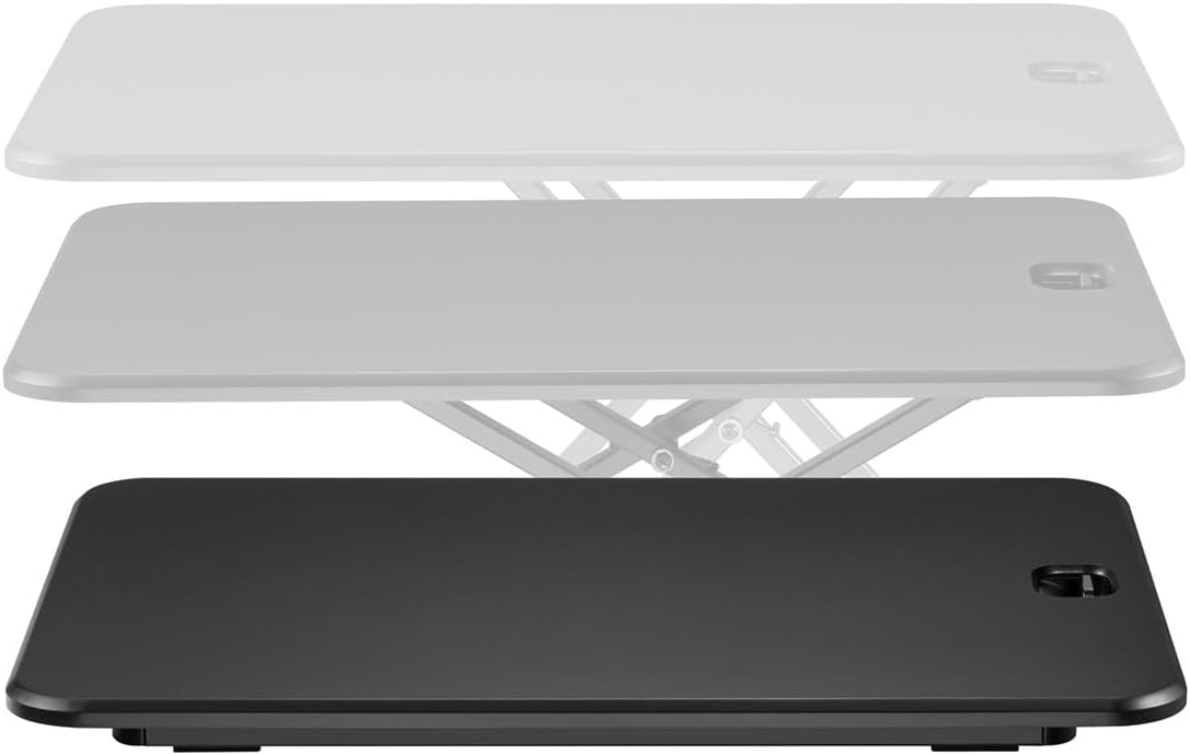 Monoprice Ultra-Slim Single Top Height Adjustable Compact Sit-Stand 26-Inch Desk Converter Riser, Compact Sit Stand Desktop Converter for Monitor or Laptop, Black
