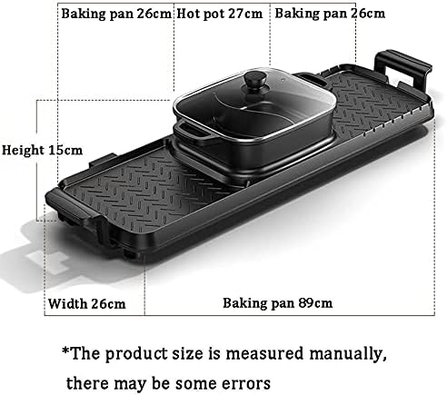 Smokeless Electric Grill with Hot Pot, Seats 5-10 People, Non-stick Double Boiler, Indoor Grill and Hot Pot Combination, Perfect for Family Gatherings