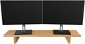 Desky Monitor Stand – Ergonomic Wood Riser for Single or Dual Monitors, Desk Shelf Organizer to Elevate Screen Height – Light Oak Rubberwood