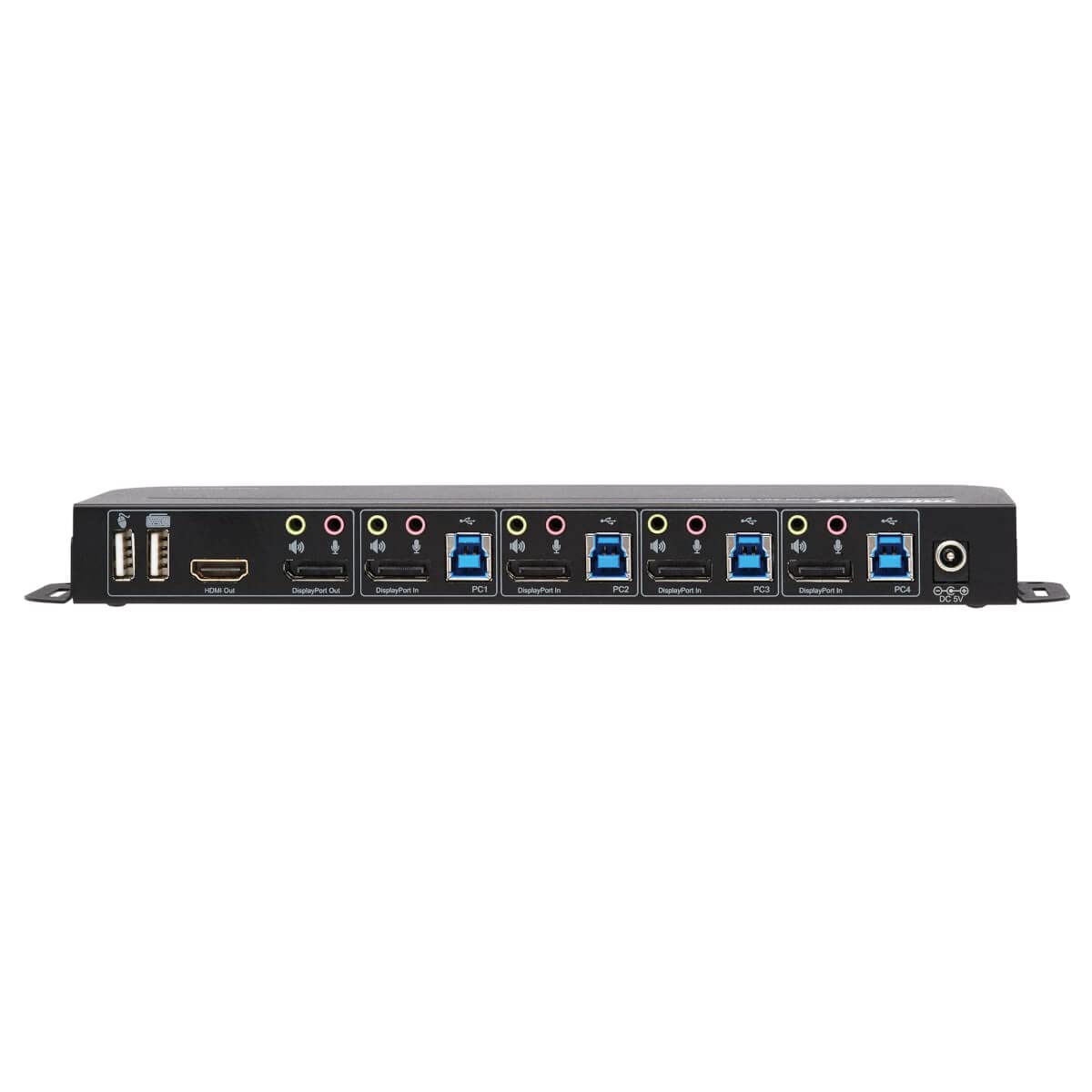 Tripp Lite 4 Port DisplayPort USB KVM Switch, Quad Port DP USB KVM Switch, 4K 60 Hz, HDR, HDCP 2.2, DP 1.4, USB 3.0 Cables, Black (B005-DPUA4)