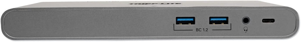 New! Tripp Lite USB C Docking Station w/ USB-A Hub, USB Type C, HDMI, VGA, DP, Gbe Gigabit Ethernet PD Charging 4K@ 30Hz, Portable, Thunderbolt 3 Silver (U442-DOCK4-S)