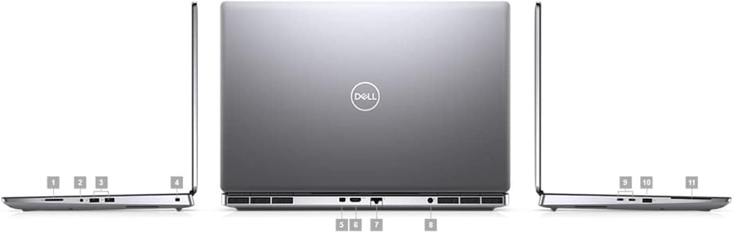 Dell Precision 7760 Workstation Laptop | 17.3' 3840x2160 4k | Core i9-11950H - 4TB SSD + 1TB SSD Hard Drive - 128GB RAM - Nvidia RTX A5000 | 8 cores @ 5 GHz - 16GB GDDR6 Win 11 Pro Silver