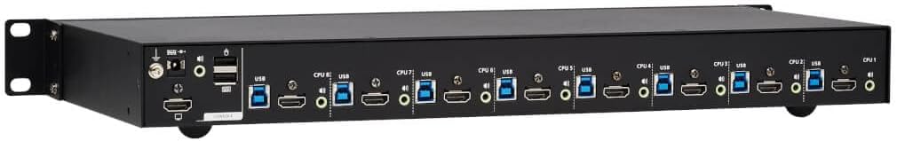 Tripp Lite 8-Port 4K HDMI KVM Switch, 2 USB 3.2 Peripheral Sharing for Keyboard & Mouse, 4K @ 60 Hz - Windows, Mac and Linux Compatible - 1U Rack-Mount, 3-Year Warranty (B024-H4U08)