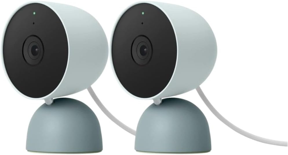 Google Indoor Nest Security Cam 1080p (Wired) - 2nd Generation - Non-Retail Packaging - Fog - 2 Pack