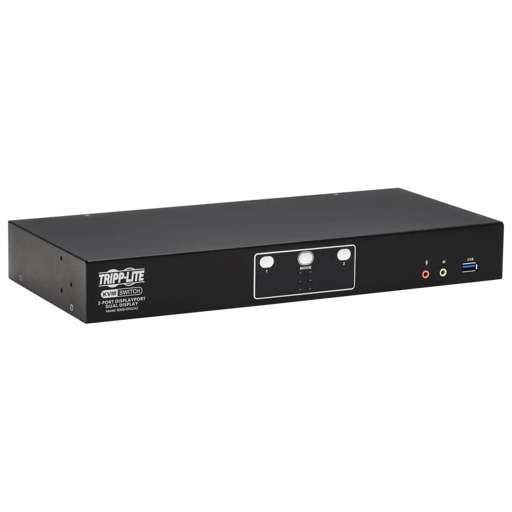 Tripp Lite DisplayPort KVM Switch 2 Monitors 2 Computers, Dual Monitor KVM Switch, UHD 4K@60Hz Video, Two USB 3.2 Gen 1 Ports, 3-Year Warranty (B006-HD2UA2)
