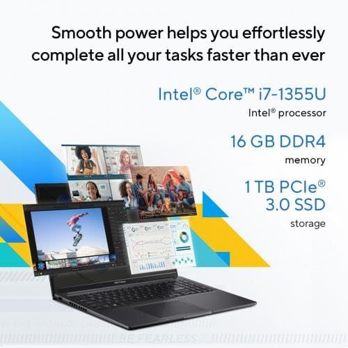 ASUS Vivobook 16' WUXGA Notebook Intel Core i7-1355U 16GB RAM 1TB SSD Intel Iris Xe Graphics Indie Black - Core i7-1355U (Deca-Core) - Iris Xe Graphics - 16' WUXGA Display - 1 TB SSD - 16 GB RAM