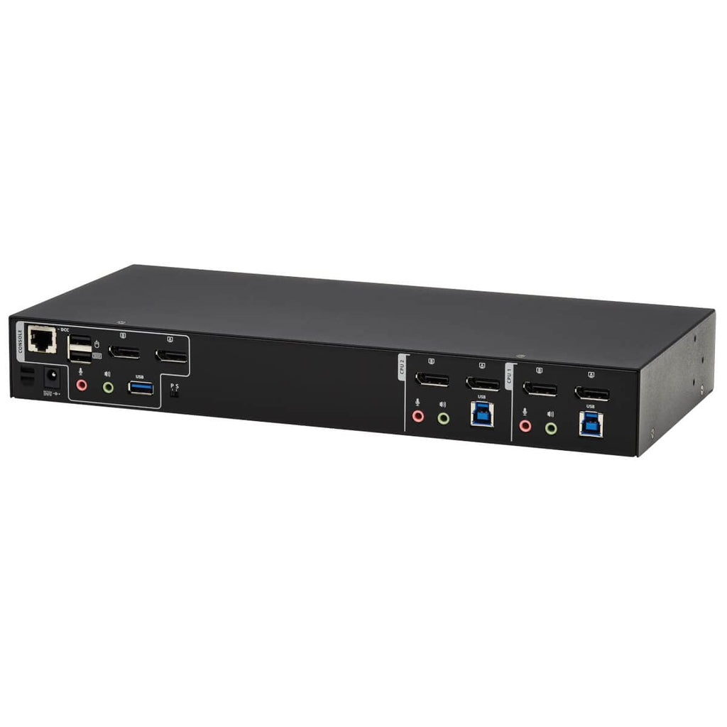 Tripp Lite DisplayPort KVM Switch 2 Monitors 2 Computers, Dual Monitor KVM Switch, UHD 4K@60Hz Video, Two USB 3.2 Gen 1 Ports, 3-Year Warranty (B006-HD2UA2)