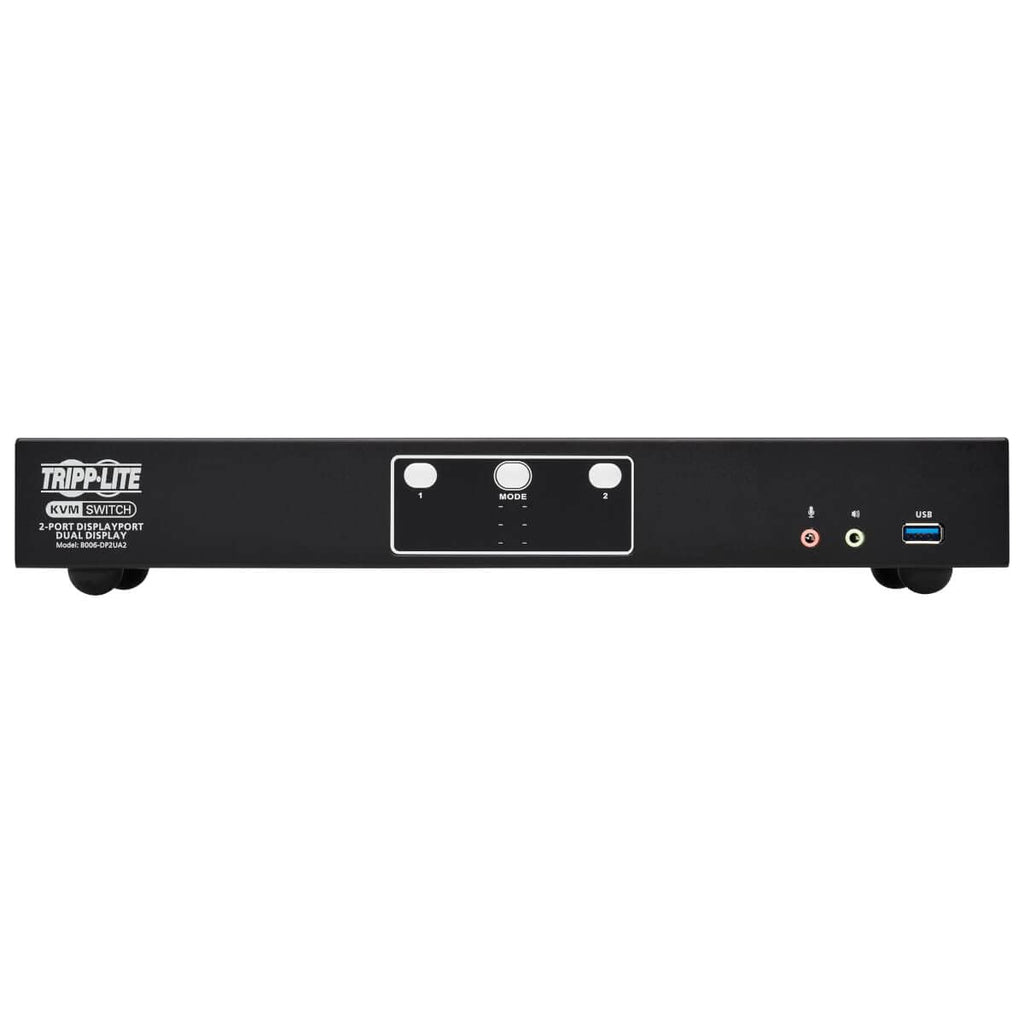 Tripp Lite DisplayPort KVM Switch 2 Monitors 2 Computers, Dual Monitor KVM Switch, UHD 4K@60Hz Video, Two USB 3.2 Gen 1 Ports, 3-Year Warranty (B006-HD2UA2)