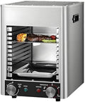 1700W Smokeless Electric Steak Broiler - Indoor Grill with Adjustable Time & Temperature Control, Stainless Steel Design, Ideal for Beef, Chicken, Vegetables, 4 Non-Stick Grilling Slots