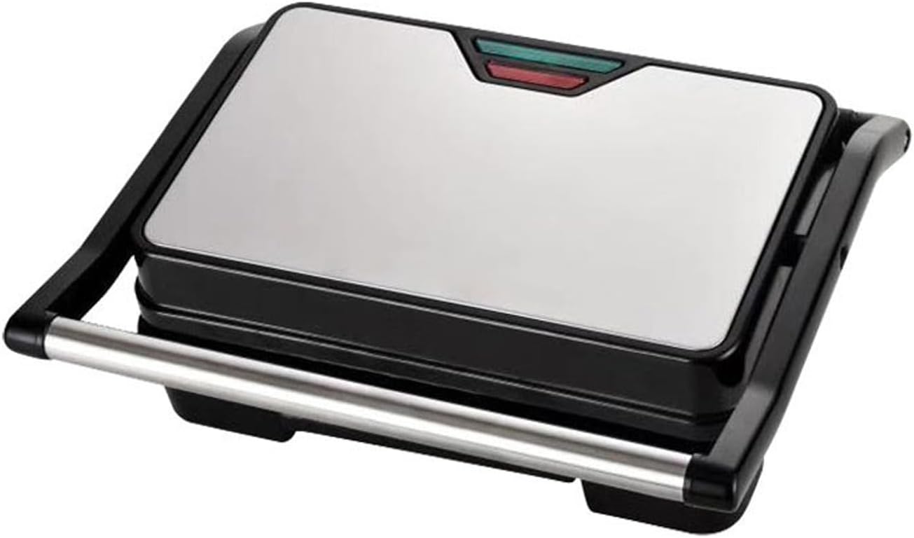 Electric Indoor Grill for Steak Lovers, Smokeless Indoor Grill, Non-Stick Cooking, Stainless Steel, Black