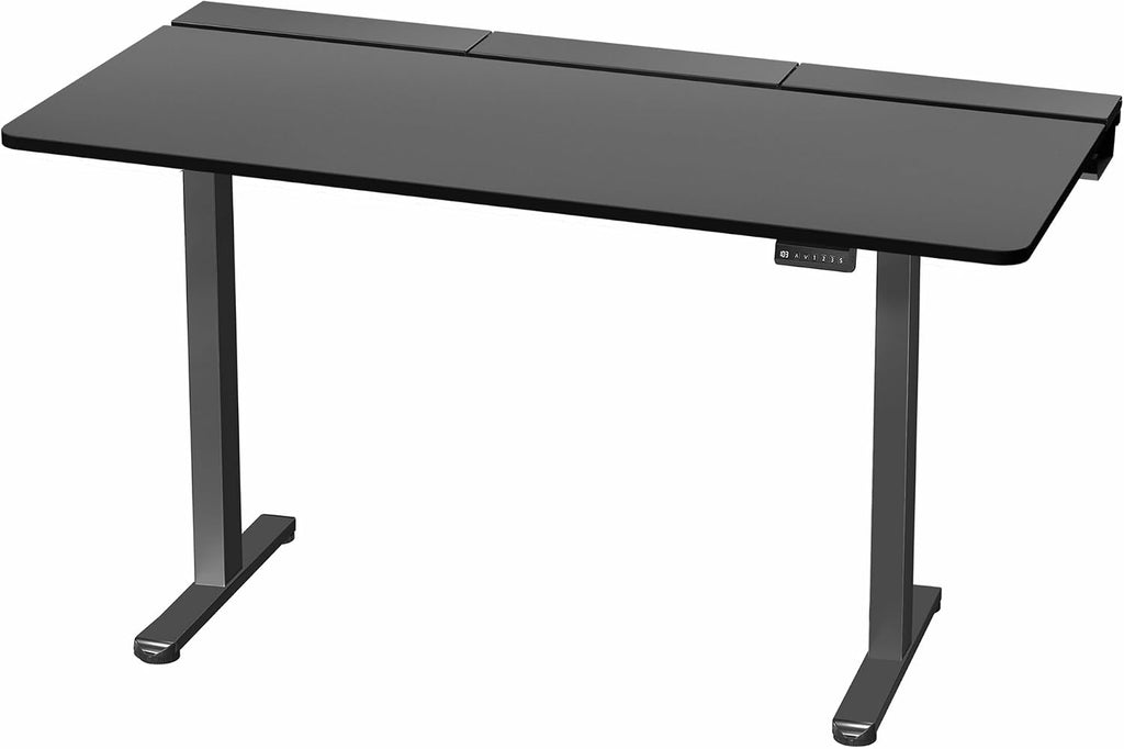 VIVO Electric 60 x 30 inch Standing Desk with Concealed Cable Trays and Full-Size Mouse Pad, Dual Motor Memory Controller Height Adjustment, Black Top Black Frame, DESK-KIT-E2B-P3B