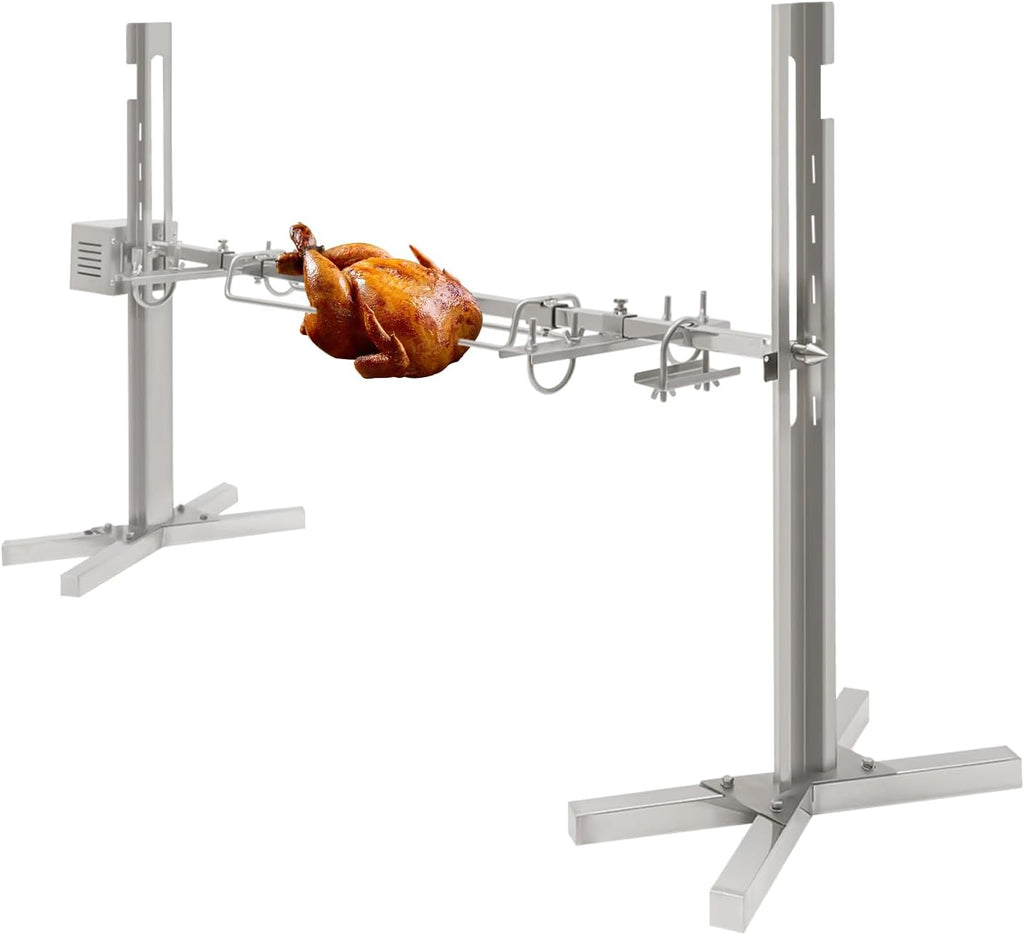 51' Electric Automatic Rotisserie Grill Kit Large Rotisserie Spit Roaster Grill Rod 15W Electric Rotisserie Kit BBQ Grill Kit Heavy Duty for Pig Rotisserie Hog Lamb