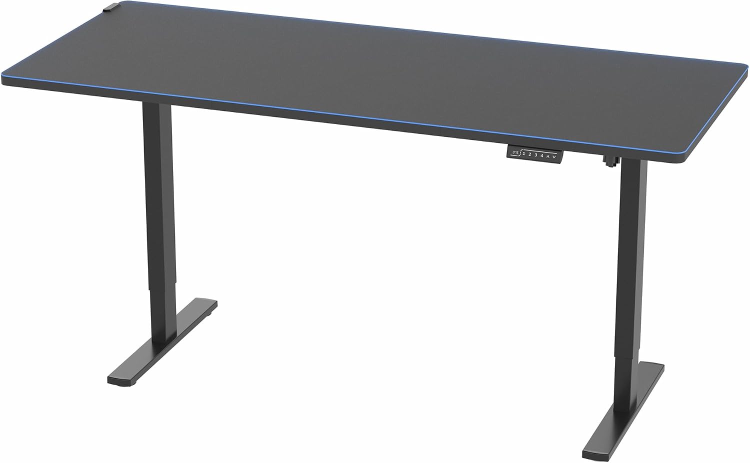 VIVO Electric 71 x 30 in Standing Desk with Full-Size RGB Mouse Pad, Memory Height Adjustment, 1B Series, Holds 220 lbs, Black Top Black Frame, DESK-KIT-1B7BP