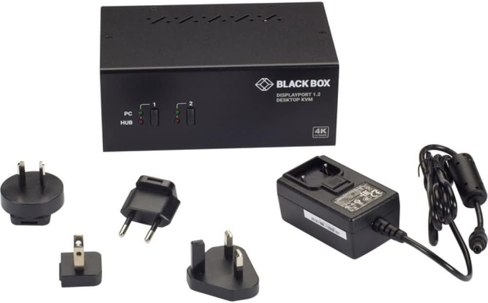 Kvm Switch - 2-Port, Dual-Monitor, Displayport 1.2, 4K 60Hz, Usb 3.1 Hub, Audio,