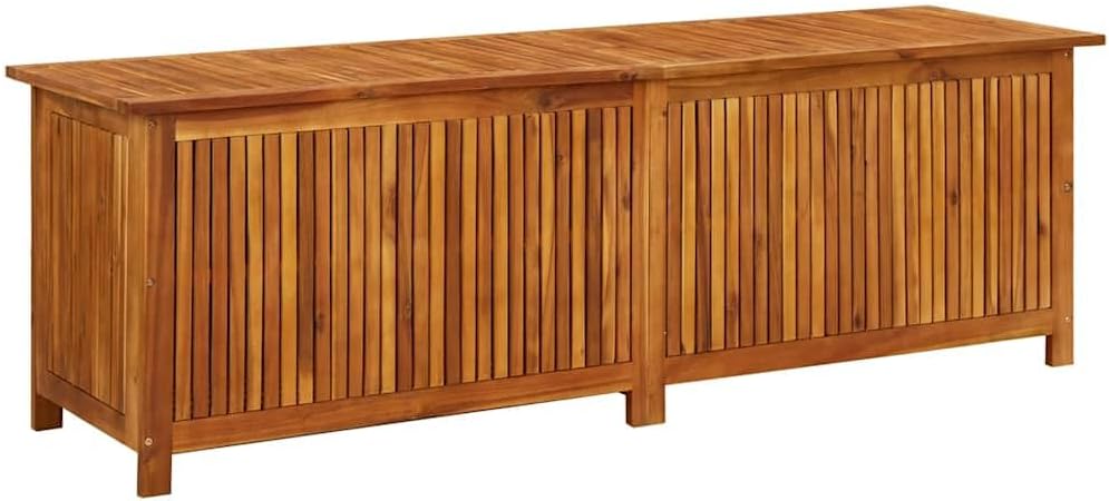 vidaXL Outdoor Storage Box, Deck Box with Lid, Patio Cabinet, Storage Chest for Outdoor Cushions Throw Pillows Garden Tools, Solid Wood Acacia
