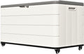ZZM 110 Gallon Outdoor Deck Box with Wheels, Waterproof Resin Storage Cabinet for Patio