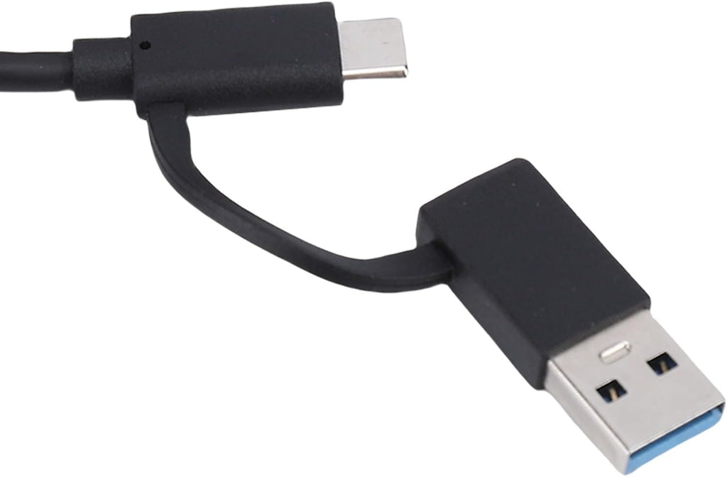 Asixxsix USB 3.0 & USB C to Dual HDMI Adapter 4K 60Hz, Monitor Splitter Extended Display for Dual Monitor, Type C to Display Port Multiport with HDMI/PD