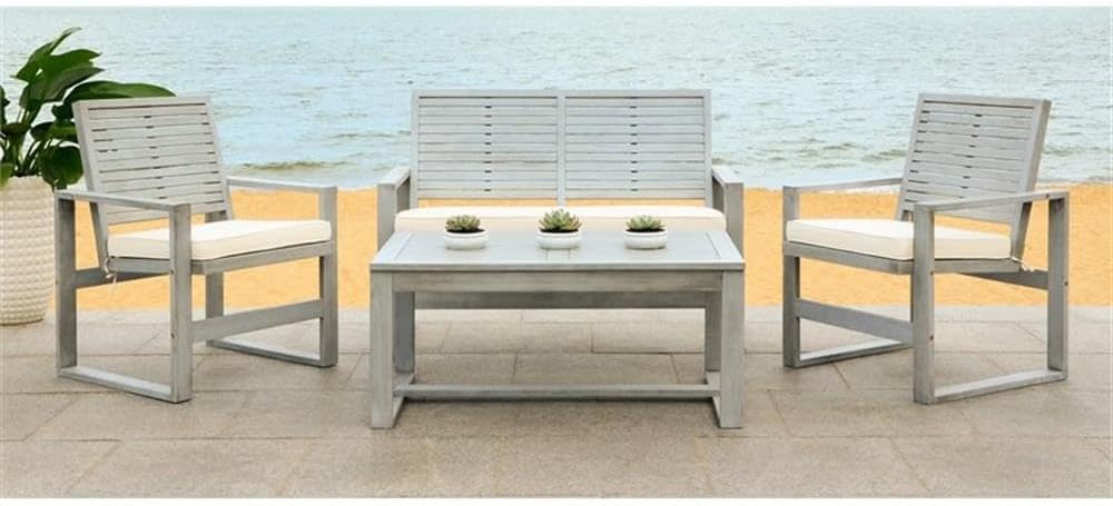 SAFAVIEH Home Collection Hailey Outdoor Living Acacia Patio Set