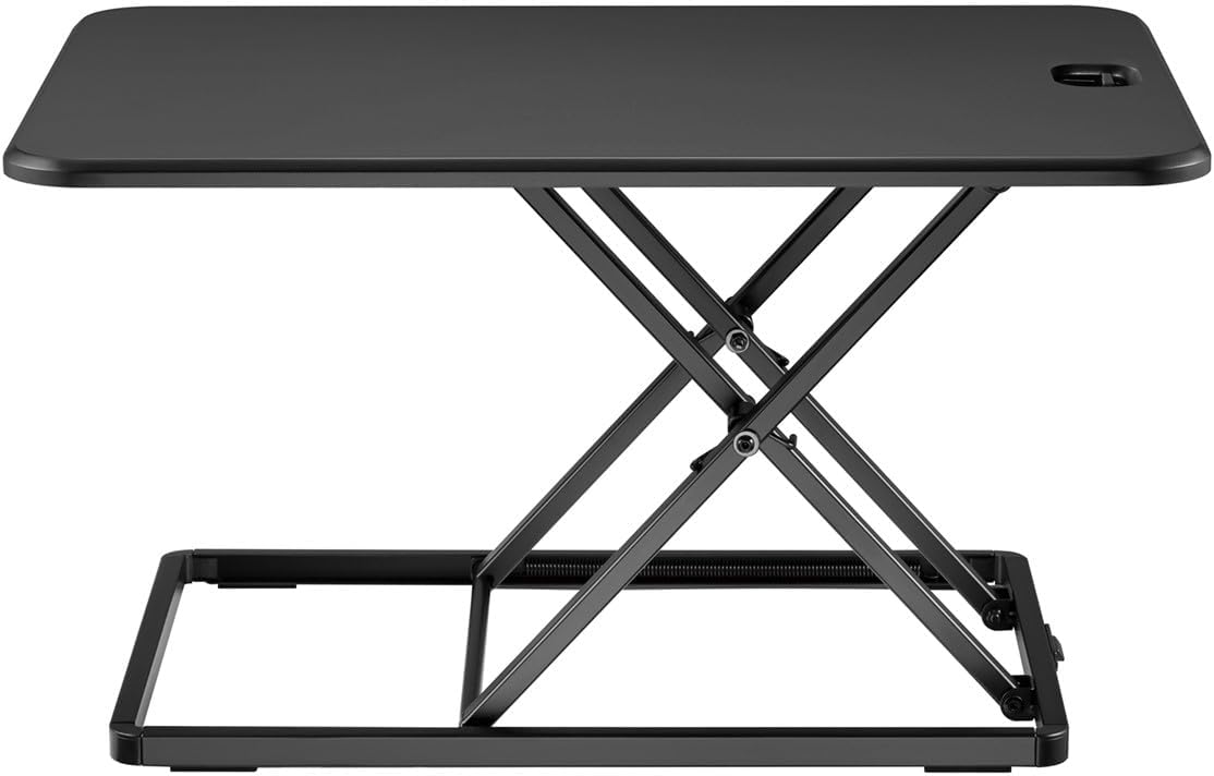 Monoprice Ultra-Slim Single Top Height Adjustable Compact Sit-Stand 26-Inch Desk Converter Riser, Compact Sit Stand Desktop Converter for Monitor or Laptop, Black