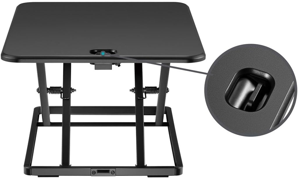 Monoprice Ultra-Slim Single Top Height Adjustable Compact Sit-Stand 26-Inch Desk Converter Riser, Compact Sit Stand Desktop Converter for Monitor or Laptop, Black