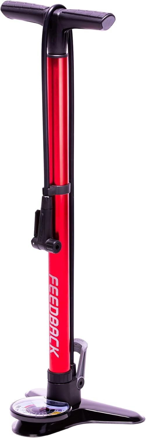 FEEDBACK SPORTS | Pneuma CC Compact Charger Floor Pump | Dual-Function Tubeless Tire Inflator & High-Pressure Floor Pump with Concealed Air Tank, Oversized Gauge & Accessory Storage