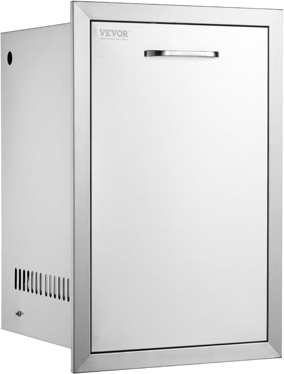 VEVOR Outdoor Kitchen Trash Drawer 16Wx22Hx16'D, Propane Tank Drawer, Stainless Steel Pull Out Trash with Handle, Outdoor Kitchen Cabinets Can Pull Out, BBQ Island Bin, Outside Trash Can Drawer