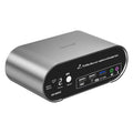2 Computers 3 HDMI Monitors KVM Switch 8K@60Hz Triple Monitors, Wired Remote and Hotkey Switching, EDID, Audio and Microphone, Aluminum Alloy Shell,Digital Display, HDR10 with Cables