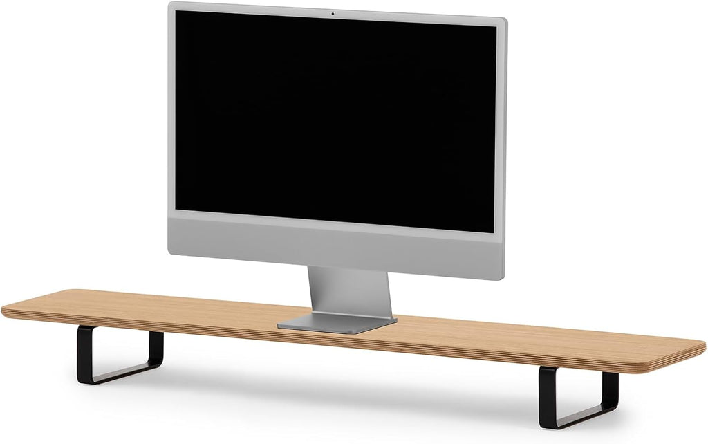 Oakywood Dual Monitor Stand - Handmade in EU - Natural Wood Monitor Stand Riser - Laptop Accessories – 220 lbs (100 kg) Capacity - 41.3'x9' (105x23 cm) – 100% Natural Oak Veneer