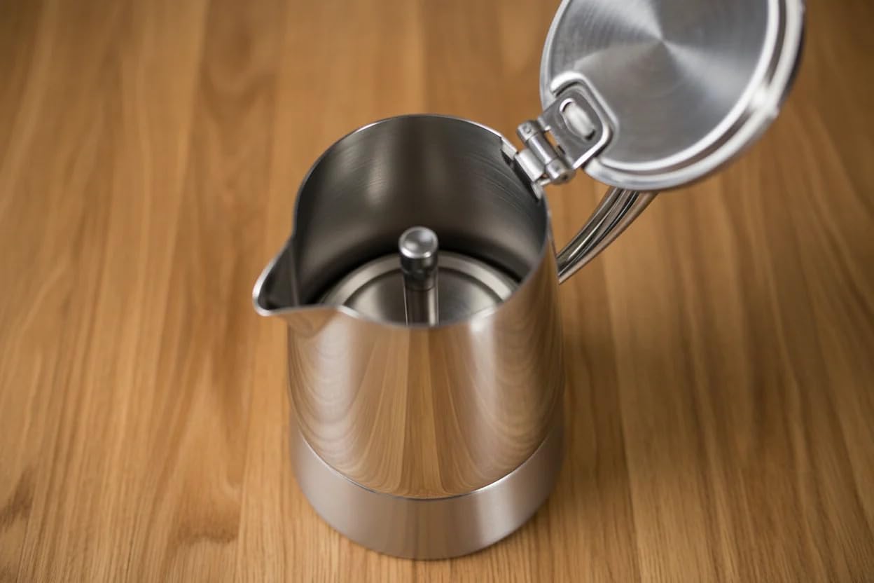 Cuisinox Roma Stovetop Espresso Maker COF-4R, Stainless Steel Coffee Percolator Stovetop, Heat-Resistant & Non-Reactive, 4-Cup Italian Espresso Maker Easy to Clean, Durable Stove Top Percolator