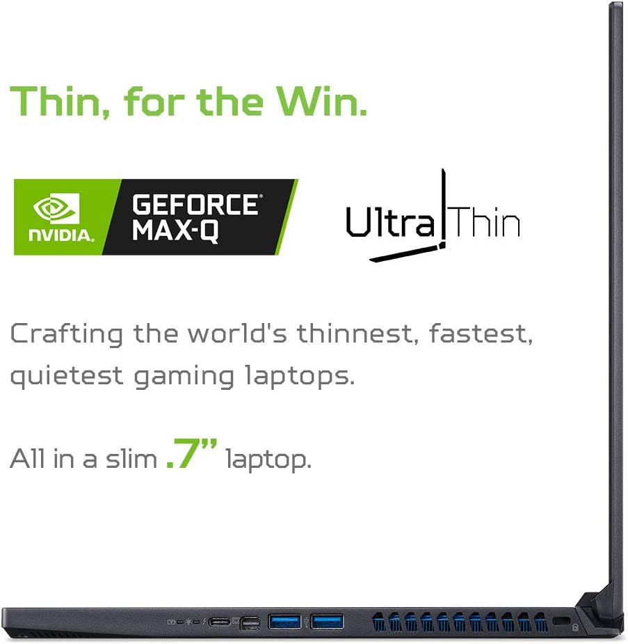 Acer Predator Triton 500 PT515-52-73L3 Gaming Laptop, Intel i7-10750H, NVIDIA GeForce RTX 2070 SUPER, 15.6' FHD NVIDIA G-SYNC Display, 300Hz, 16GB Dual-Channel DDR4, 512GB NVMe SSD, RGB Backlit KB