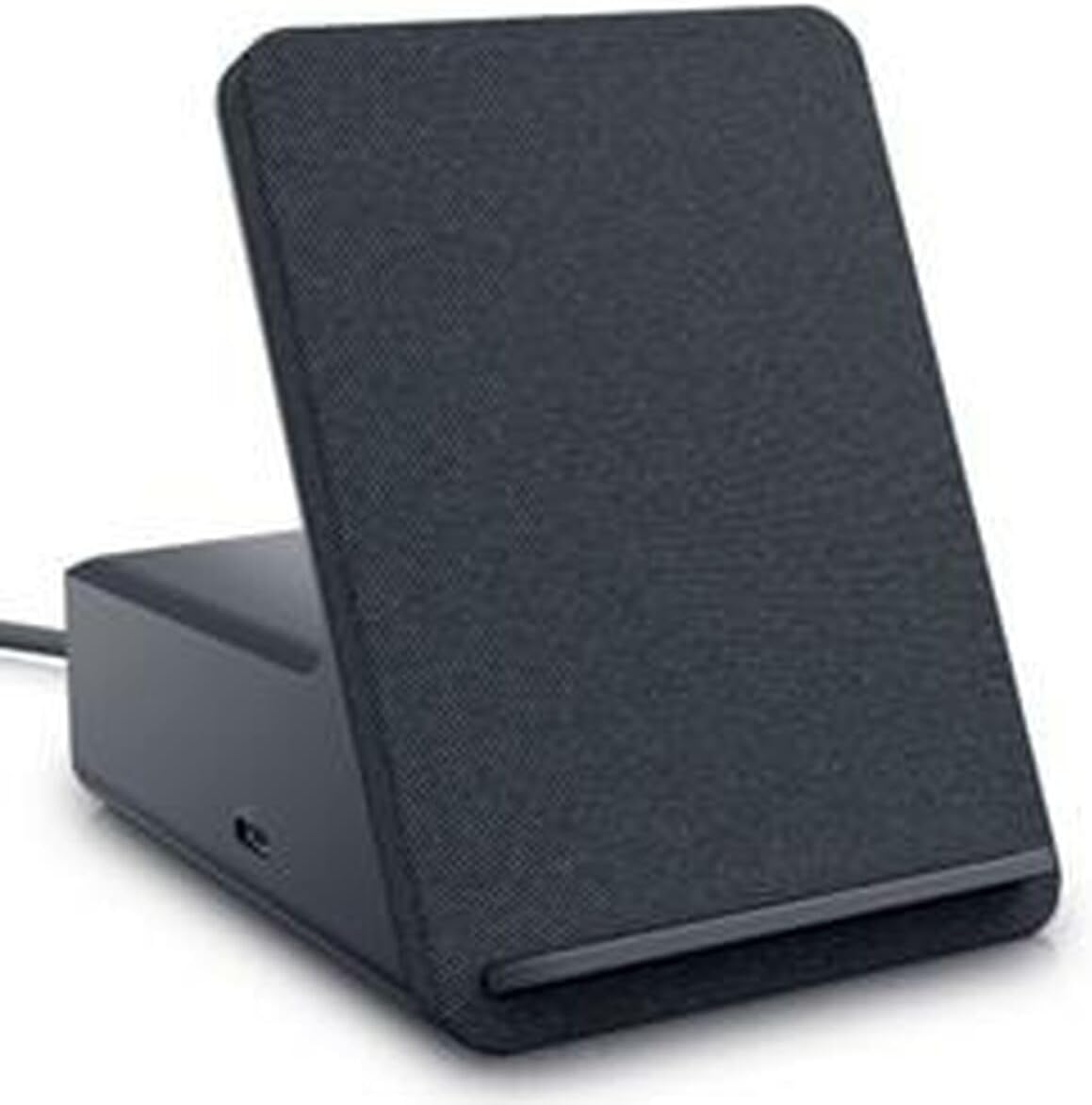 Dell Dual Charge Dock HD22Q - Fabric Wrapped Charging Stand, Type-C Connector, Qi Enabled Charging, Wake-on-Dock, Smartphone Rest, Power Button LED - Magnetite,Black