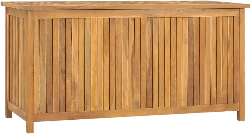 Patio Storage Box Outdoor Solid Teak Wood Deck Box Wooden Outdoor Storage Organization Box with Lid Storage Bench and Waterproof Lining for Garden,Patio,Backyard,44.9'x19.7'x22.8' -AA