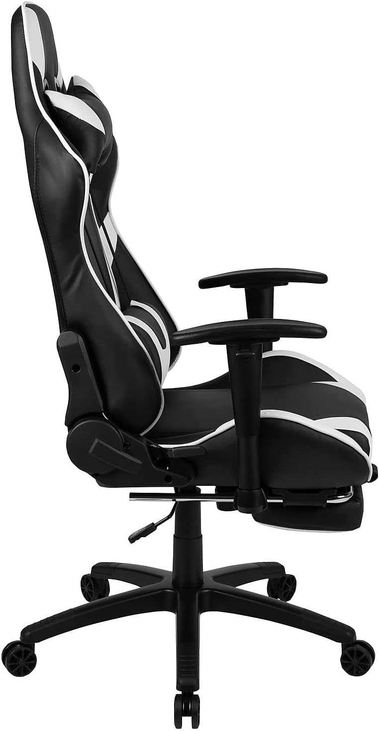 Flash Furniture X30 Gaming Chair Racing Office Ergonomic Computer Chair with Fully Reclining Back and Slide-Out Footrest in Black LeatherSoft
