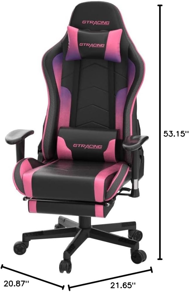 GTPLAYER Gaming Chair with Footrest Speakers Video Game Chair Bluetooth Music Heavy Duty Ergonomic Computer Office Desk Chair