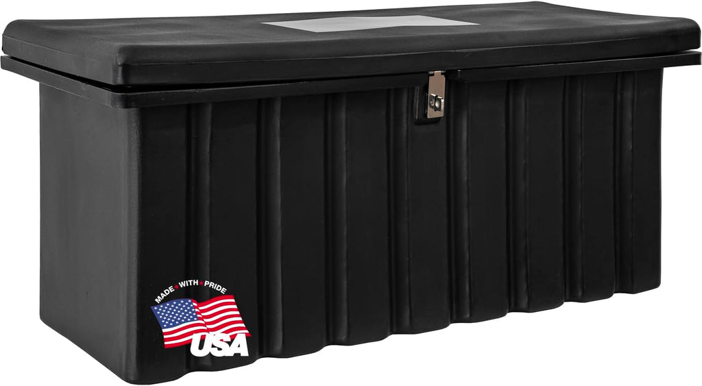 Buyers Products 1712250 Poly Outdoor Multi-Purpose All Weather Utility Storage Bin Box, 8.4 cu. Ft, Job Site Box, Outdoor Storage and Organizer, Made in USA, Black