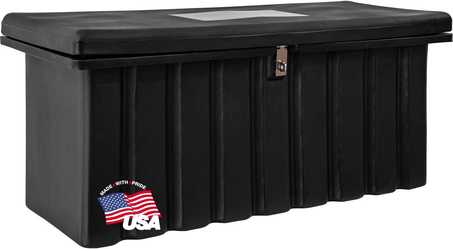 Buyers Products 1712250 Poly Outdoor Multi-Purpose All Weather Utility Storage Bin Box, 8.4 cu. Ft, Job Site Box, Outdoor Storage and Organizer, Made in USA, Black
