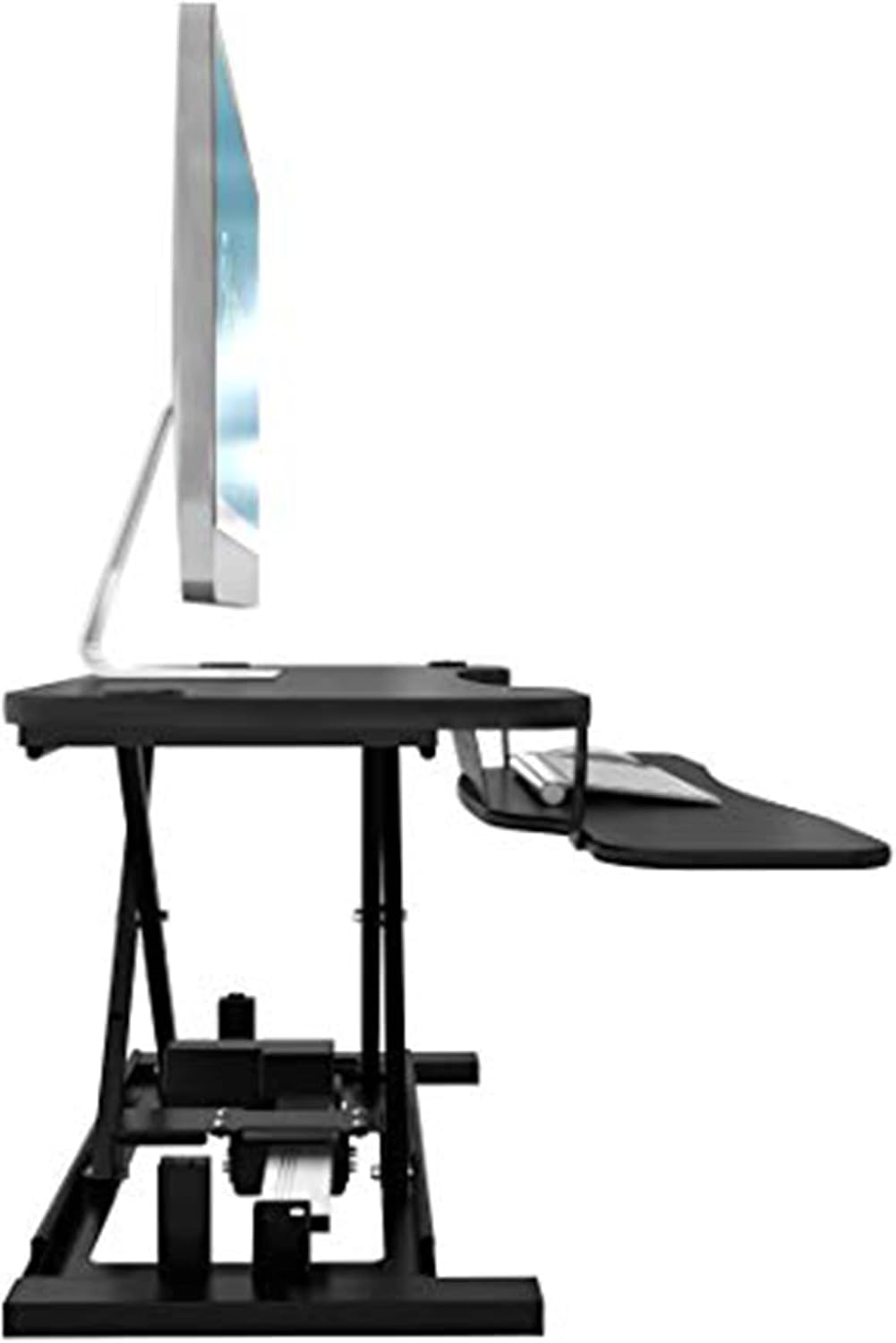 VERSADESK® PowerPro™ 48' x 24' Extra Wide Electric Sit-to-Stand Desk Converter w/ Keyboard Tray for Home or Office | USB Charging Port | Supports Multiple Monitors | Lifts 80 lbs. - Black