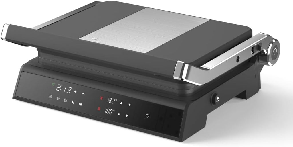 Panini Press Electric Press, Smokeless Electric BBQ Grill Toaster Pan Sandwich Maker Contact Grill with LED Display