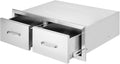 VEVOR Outdoor Kitchen Drawers 30' W x 10' H x 20' D, Horizontal Double BBQ Access Drawers Stainless Steel with Handle, BBQ Island Drawers for Outdoor Kitchens or Patio Grill Station