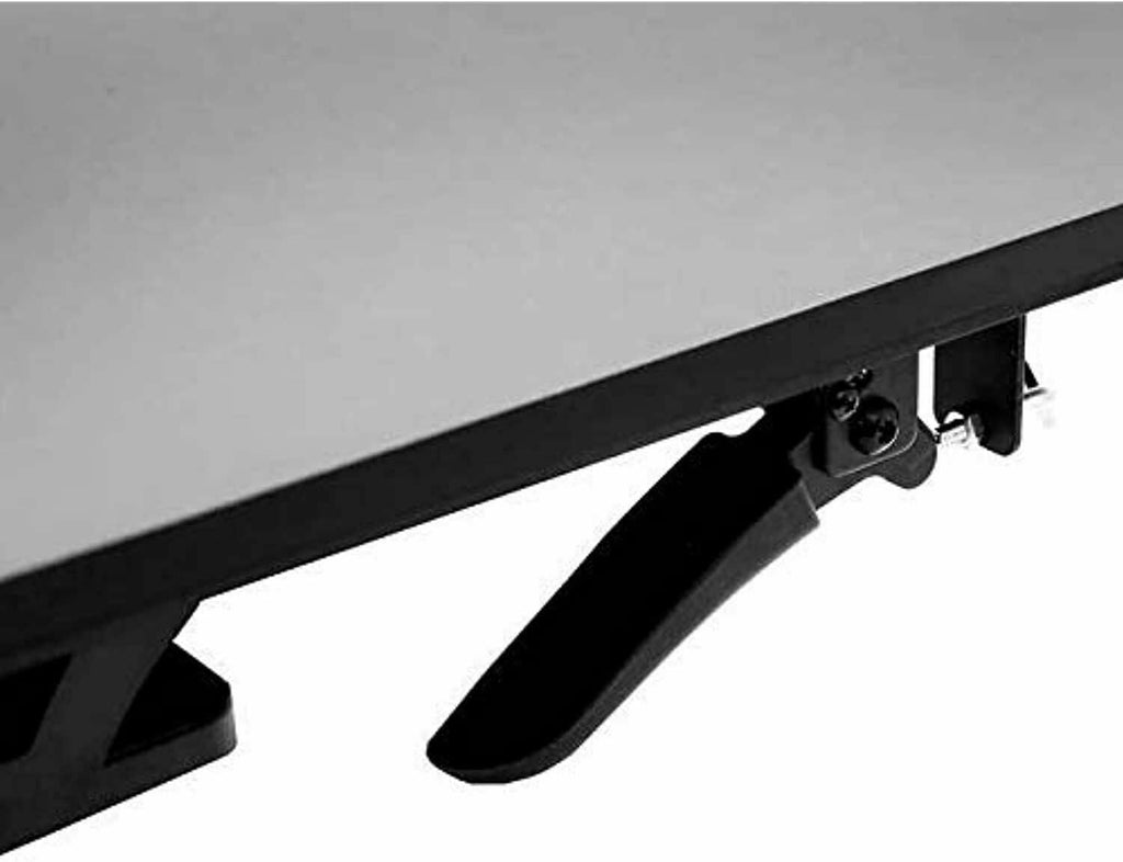 Seville Classics Airlift Height Adjustable Sit Desk Converter Workstation Standing Ergonomic Dual Monitor Riser with Keyboard Tray, Compact Rectangular 30', Midnight