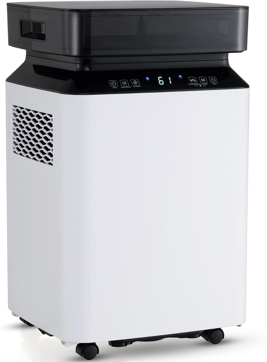 ARLIME 70 Pint Dehumidifier for Basement, 4500 Sq. Ft Energy Efficient Dehumidifier for Home w/Continuous & Auto Mode, 2.2 Gallon Large Water Tank, Auto or Manual Drainage & 4 Wheels (70 Pint), White
