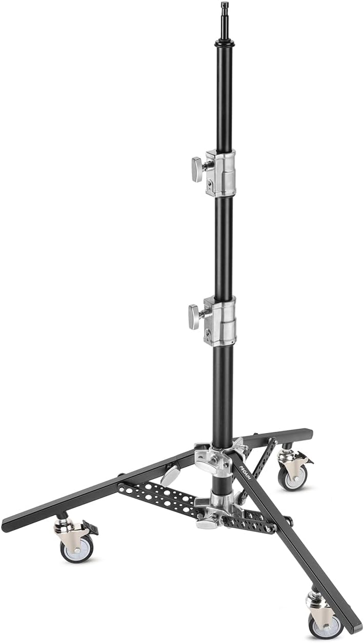 PROAIM 6.16ft Double Riser Rolling Monitor Stand with 5/8' Mount. Includes Rocky Mountain Leg. Height Ranges 33' to 74'. Payload: 33kg/72lb (TP-MNST-01)